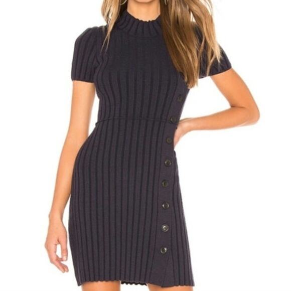 Free People Lottie Ribbed Mini Sweater Dress - Picture 1 of 5